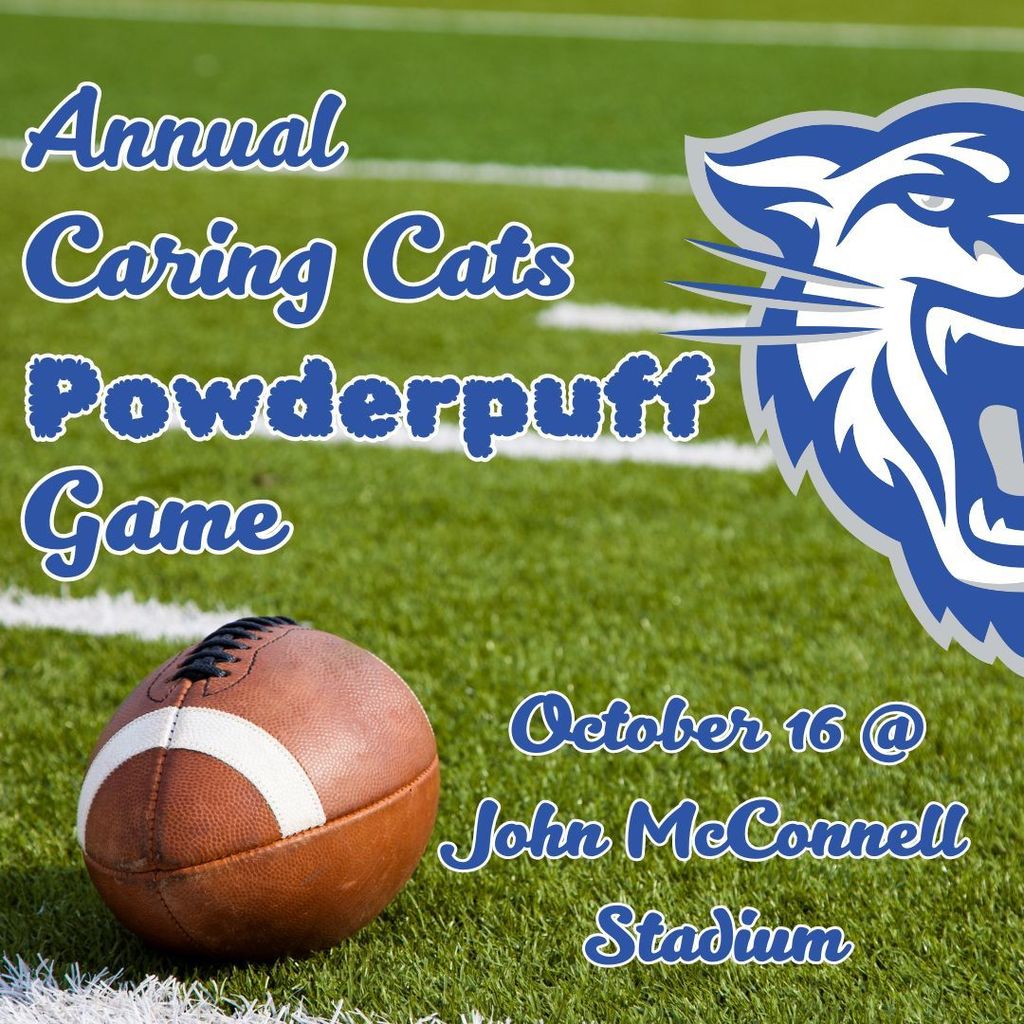 Annual Caring Cats Powderpuff Game. October 16 at John McConnell Stadium