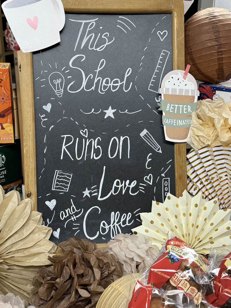 Thank you to our CSMS PTO and all of our parents who made the Coffee Bar possible. Our teachers and staff LOVE coffee. Things like this make us all feel so special!