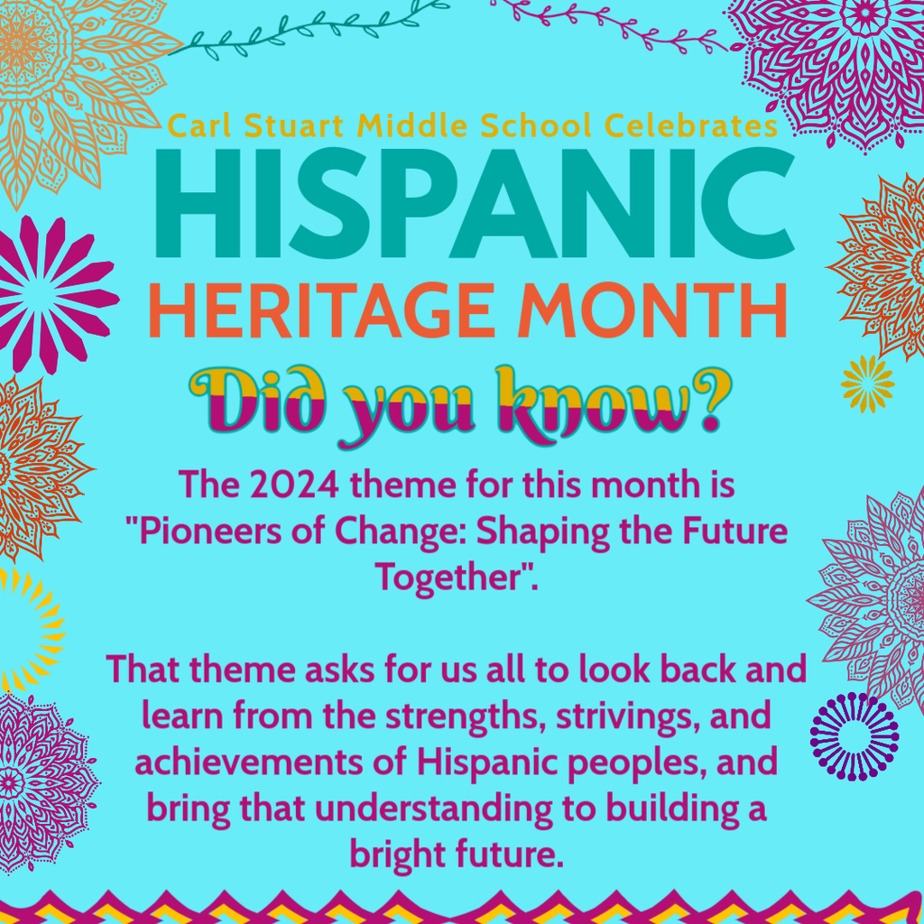 The 2024 theme for this month is "Pioneers of Change: Shaping the Future Together". That theme asks for us all to look back and learn from the strengths, strivings, and achievements of Hispanic peoples, and bring that understanding to building a bright future.