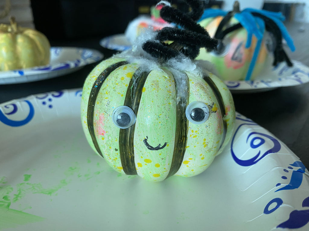 spooky decorated pumpkins