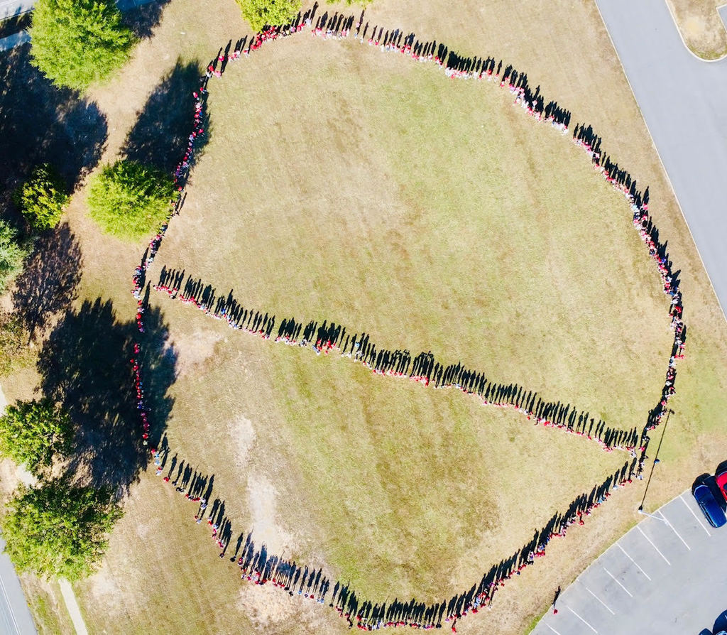 drone picture of a circle