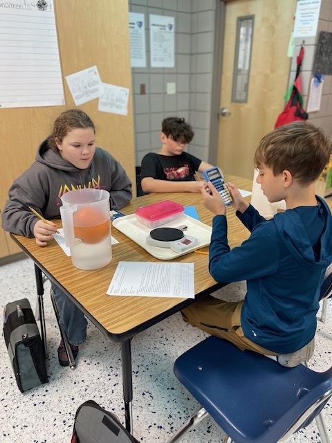 Mrs. Hunter's 7th Accelerated Sciences have been working with physical properties this week as they determined mass, volume, density, circumference, and height as they worked with some yummy and seasonal items. This was an opportunity for the students to demonstrate what they have learned during their Chemistry unit. Fun and great snacks were had by