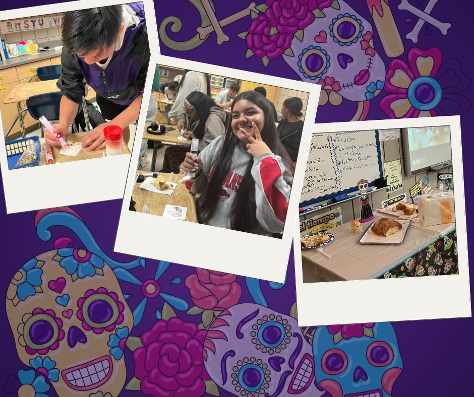 Students celebrating the day of the dead