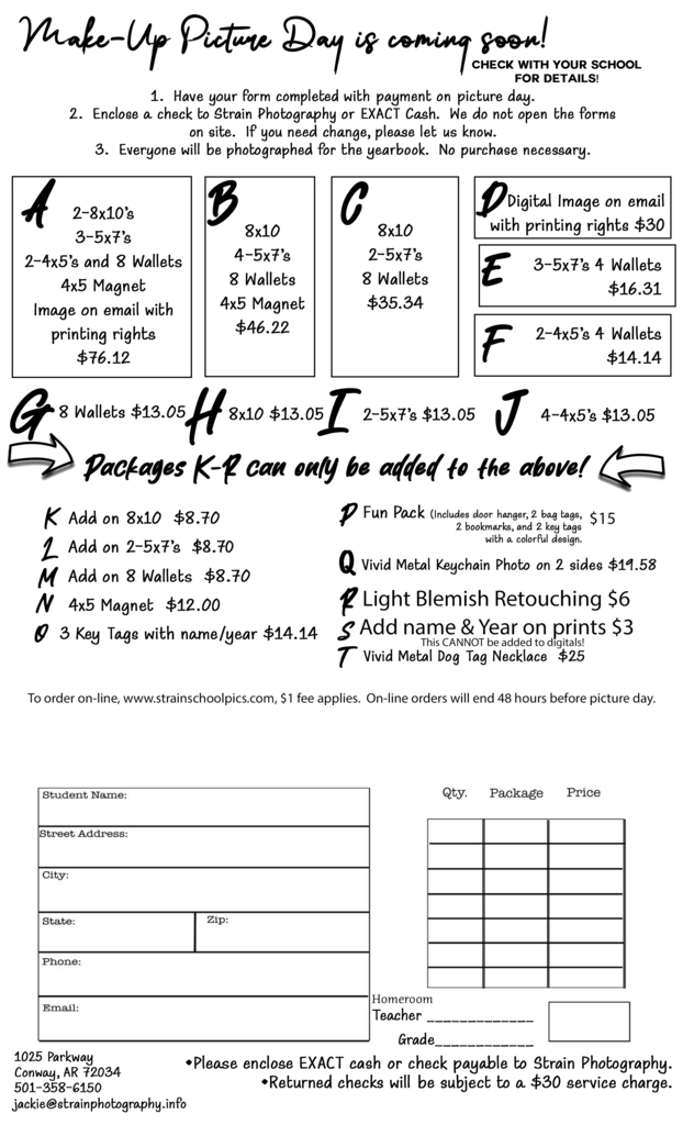Make Up picture day form