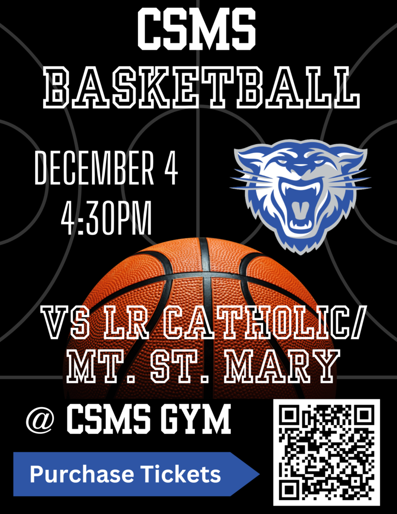 CSMS Basketball Game 12.4.24 @ CSMS Gym @ 4:30 p.m.