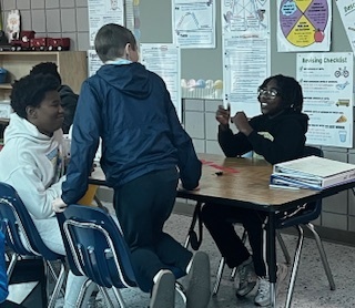Today, Mrs. Clark's and Mrs. Rogers' ELA students worked together to sort groups of words into three categories--independent clauses, dependent clauses, and Santa Clauses! We jingled all the way through our sentences!