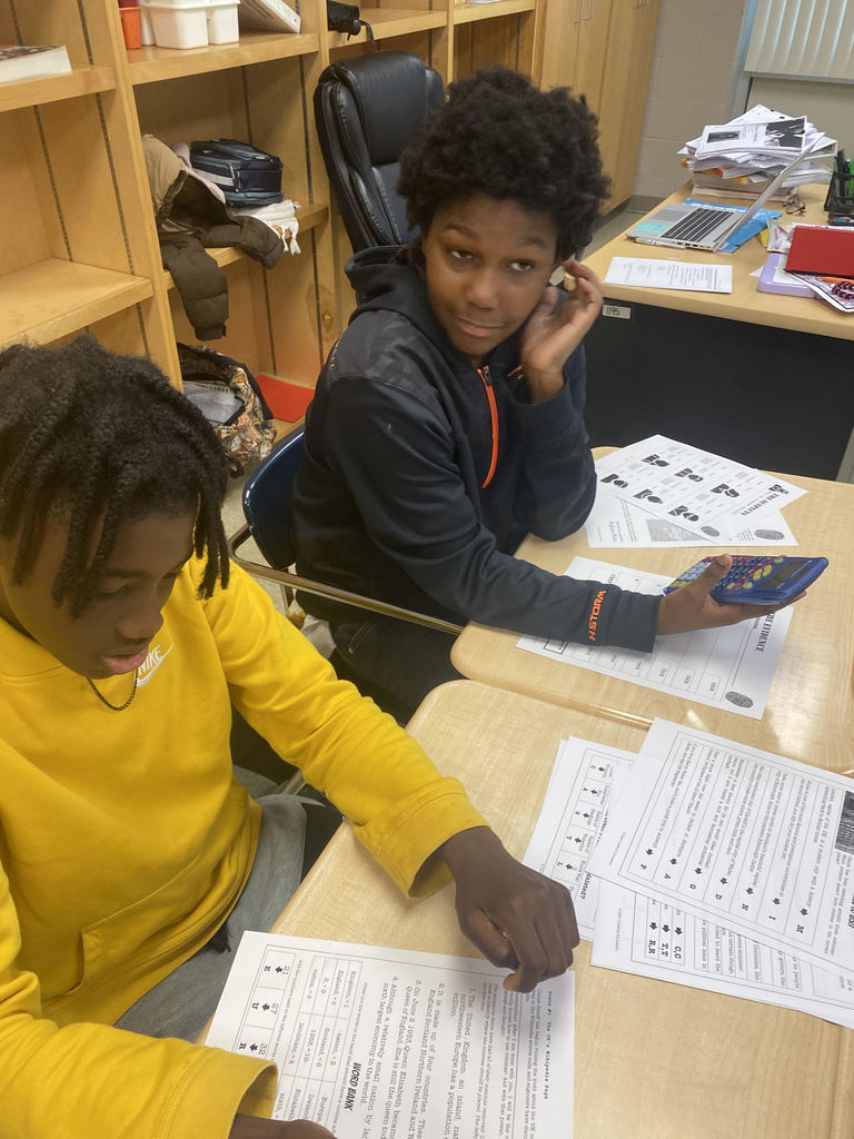 students working in groups