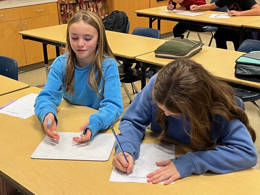 students working in Math class