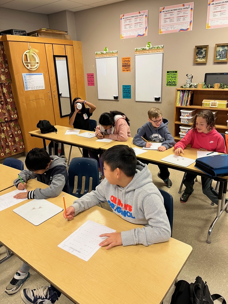 students working in Math class