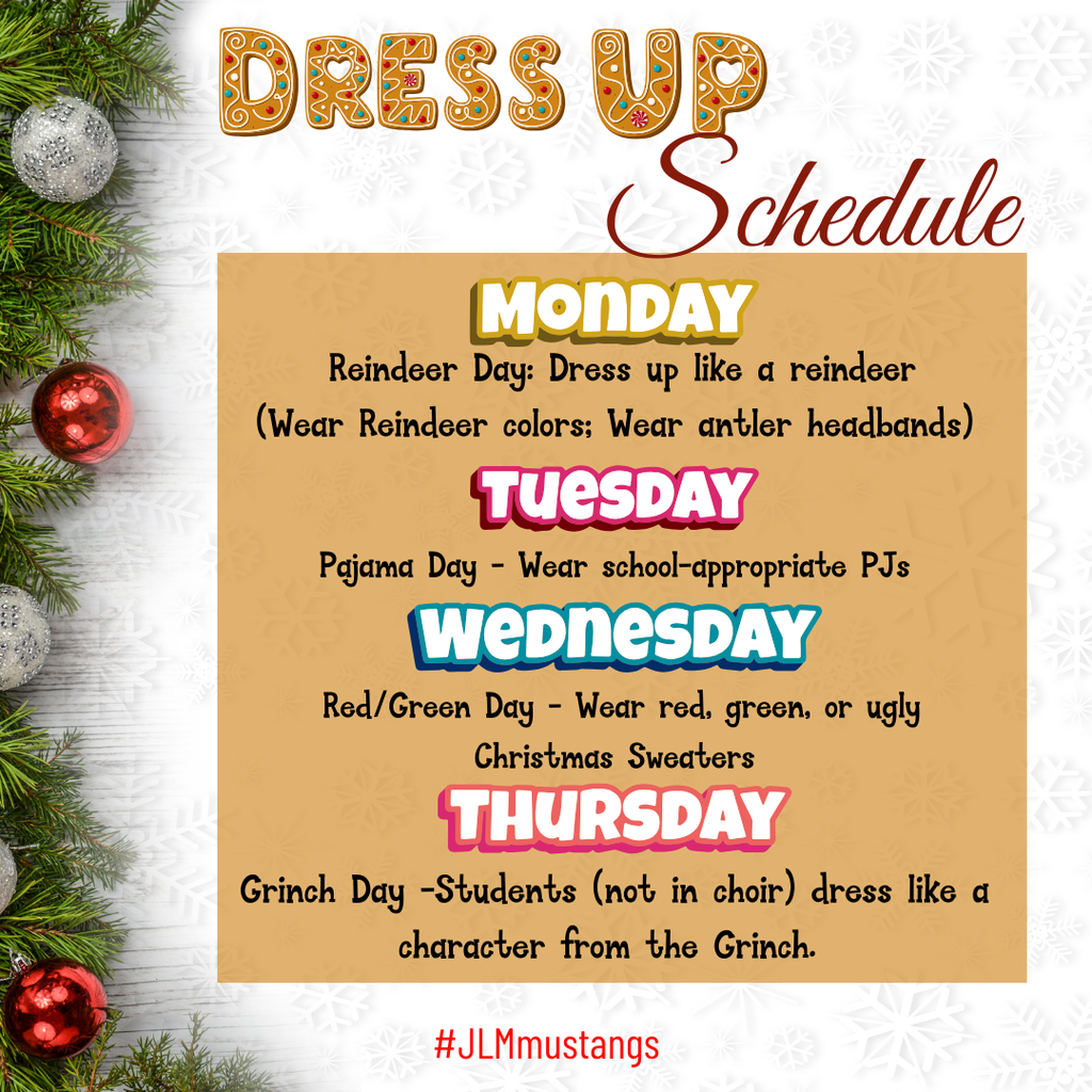 dress up schedule