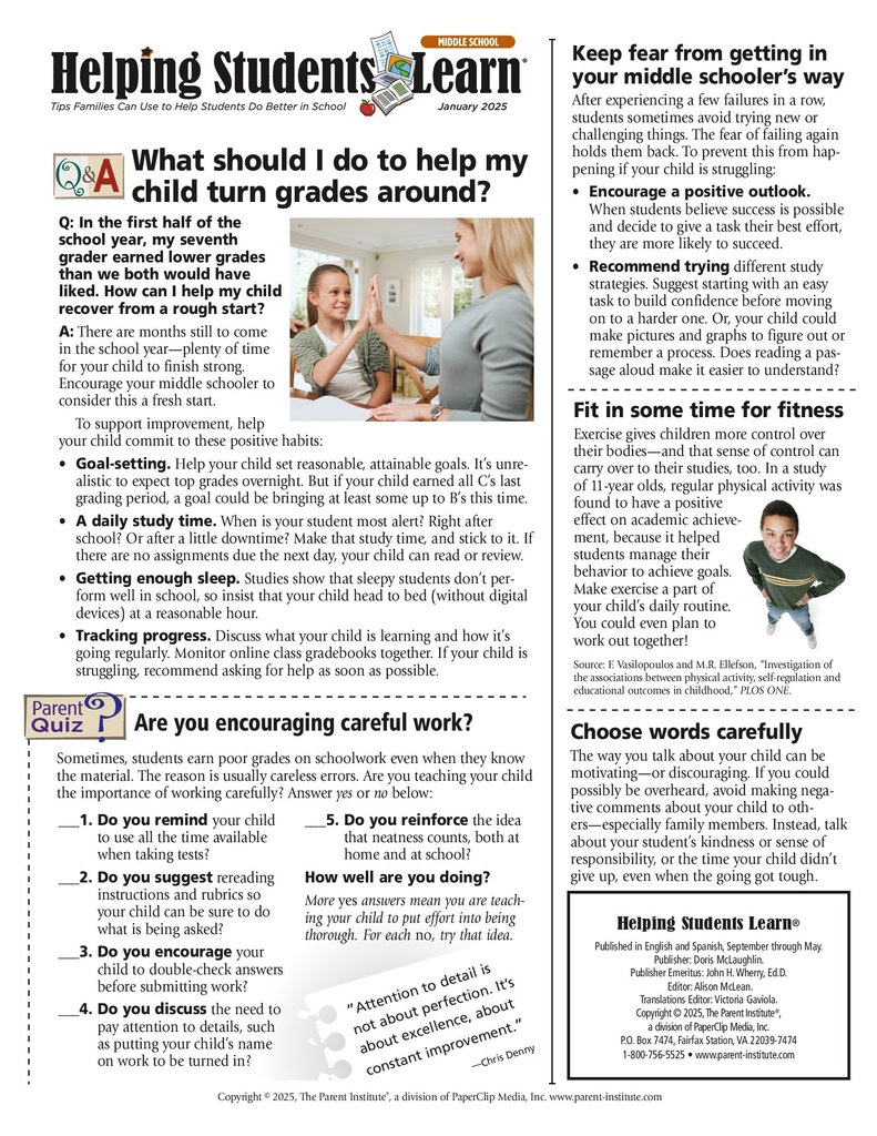 CSMS Helping Student Learn January