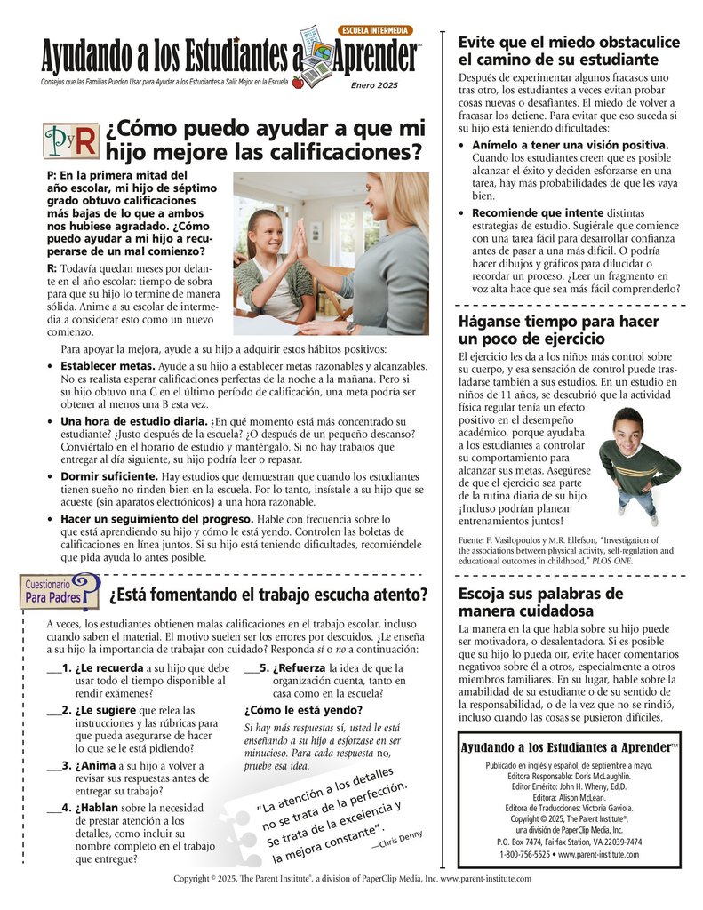 CSMS Helping Student Learn January