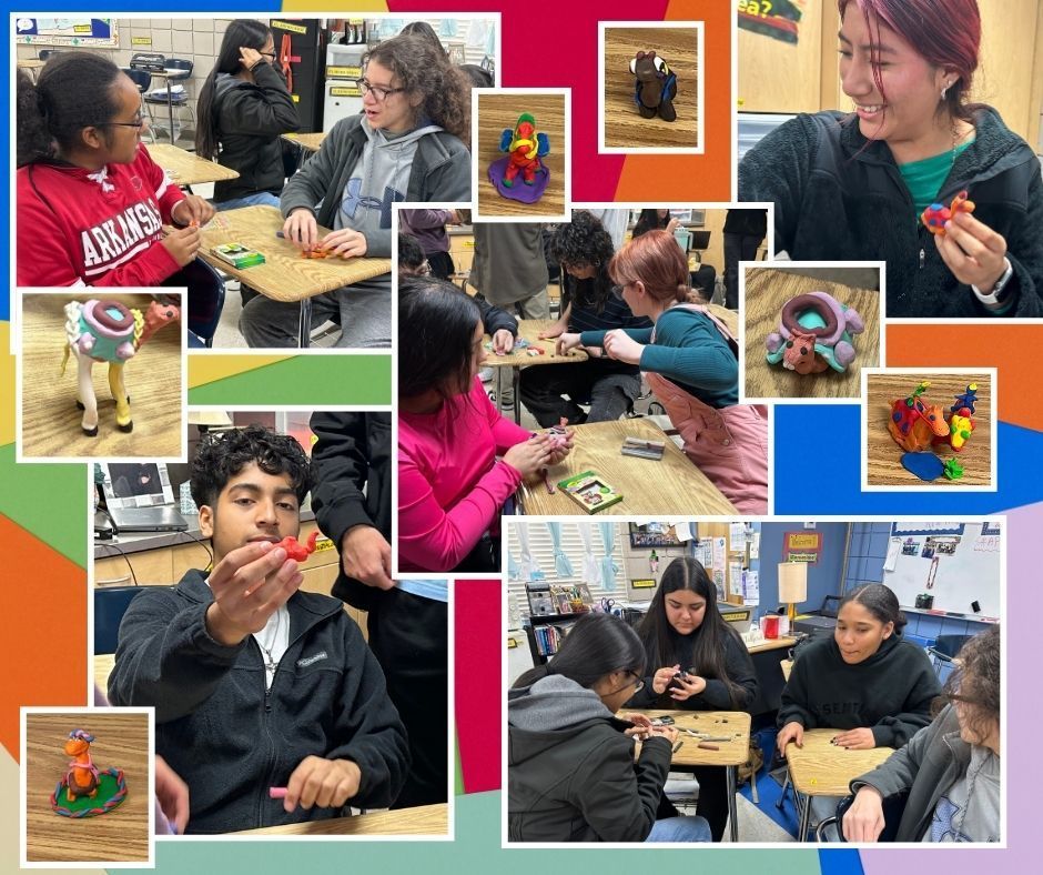 Images of students during last week's Spanish Club meeting.
