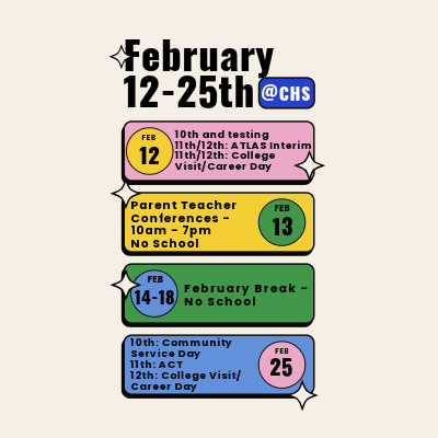 Important dates at CHS.