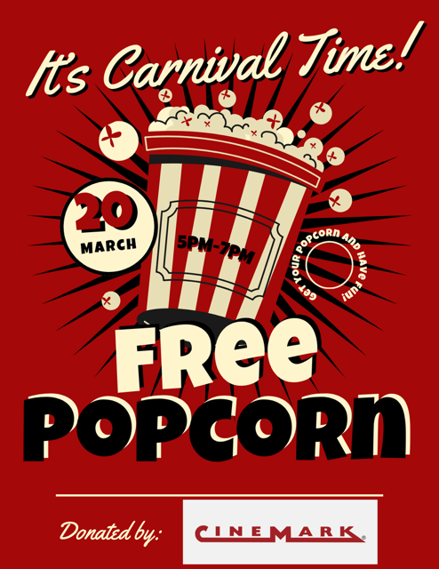 Free Popcorn Courtesy of Cinemark