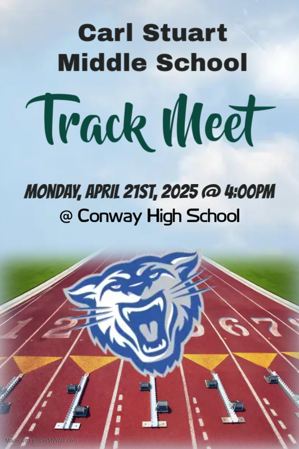 Track Meet April 21st at 4:00 p.m. at Conway High School