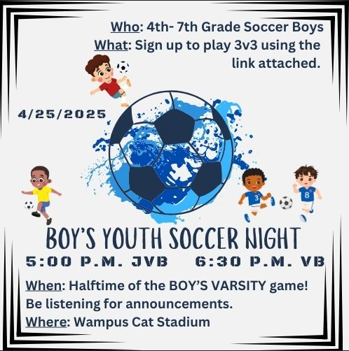 Boys youth soccer night flyer