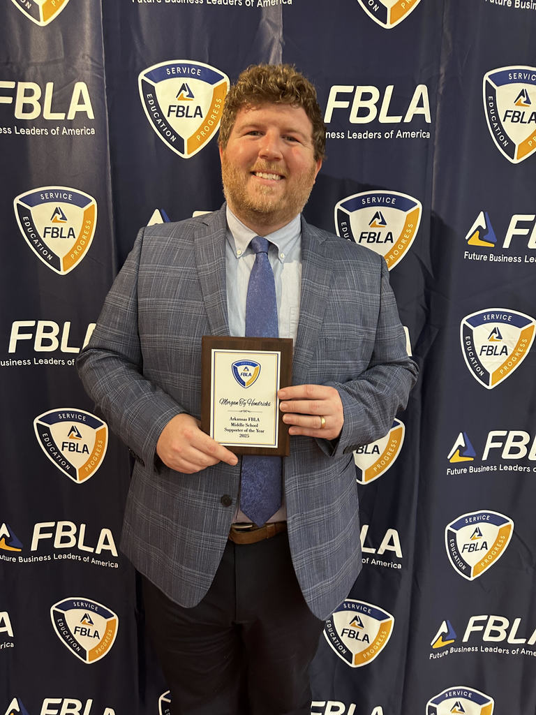 🎉 Big news! 🎉 We’re so excited to share that MR. TY HENDRICKS has been named the ARKANSAS FBLA Mid-Level Supporter of the Year! 🙌 From helping us get started to supporting our students every step of the way, your impact means everything. We’re so thankful!
