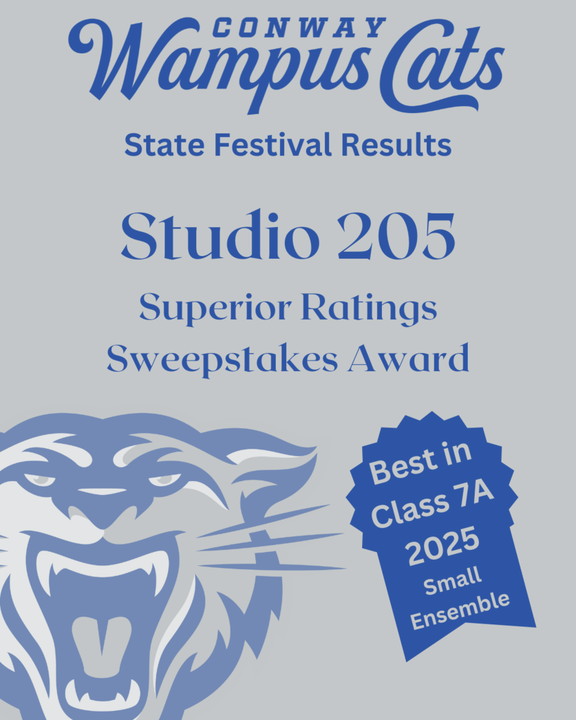 Studio 205 received superior ratings and the sweepstakes award making them best in class in the 7A small ensemble.