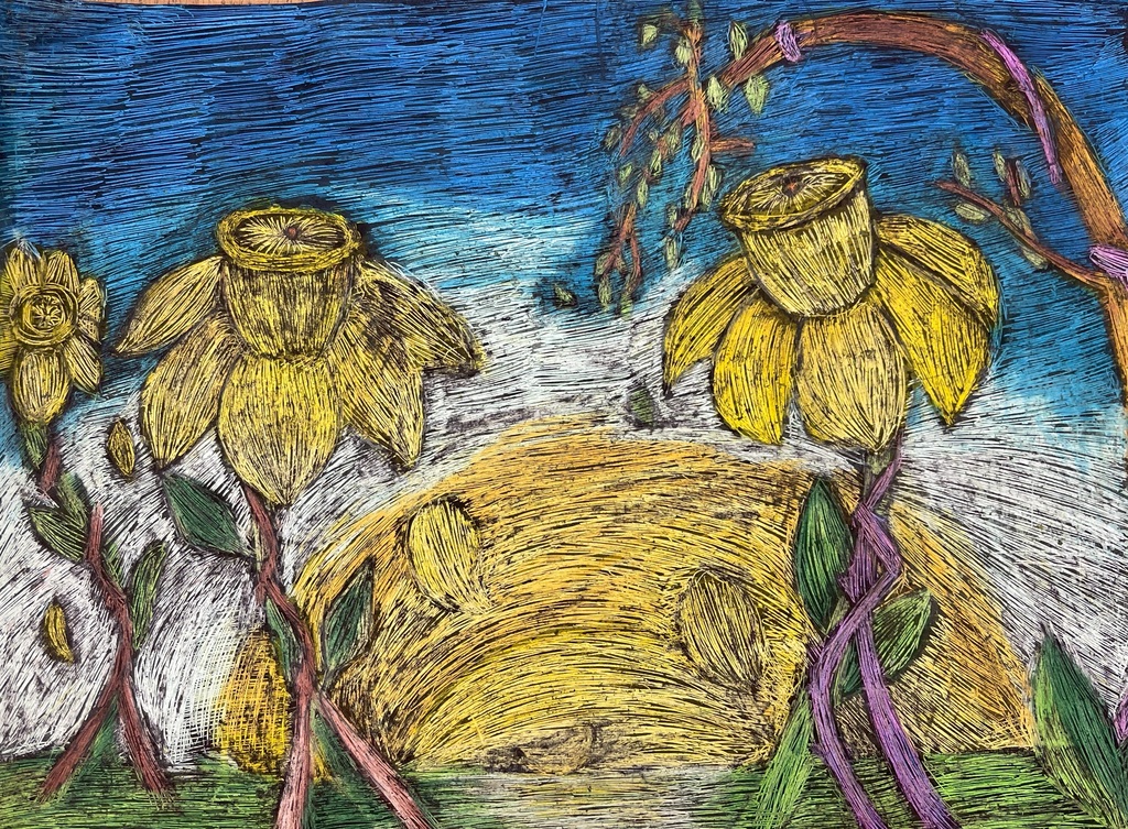Alejandra's 1st place art in Daffodil Daze