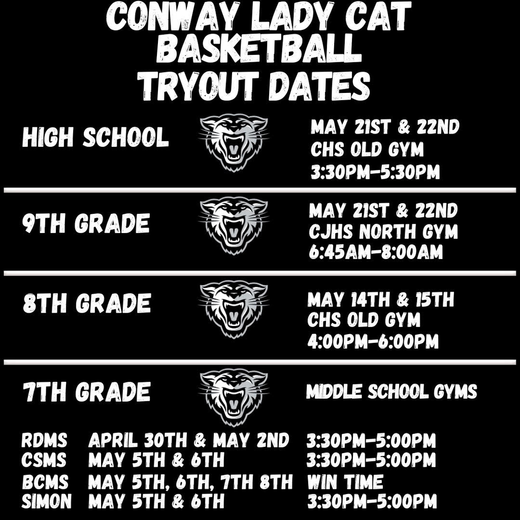 Attention Current 6th Grade Girls & Parents! Carl Stuart Middle School Basketball Tryouts for rising 7th grade girls are right around the corner!🚾🏀  📅 Tryout Dates: May 5th & 6th  🕞 Time: 3:30 PM – 5:00 PM  📍 Location: Carl Stuart Gym  👉 Important Reminder: A current physical from a doctor must be on file before tryouts begin on May 5th.