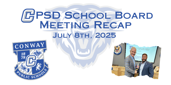 CPSD School Board Meeting Recap July 8th 2025 graphic