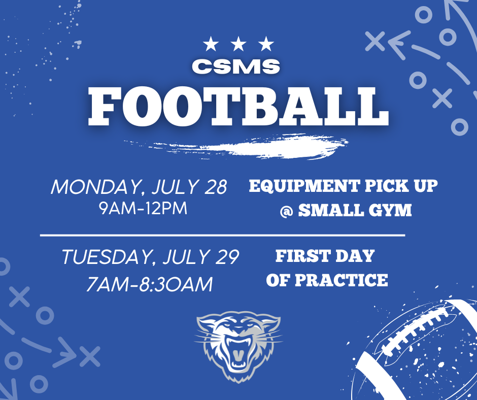 Equipment pickup/first day of practice