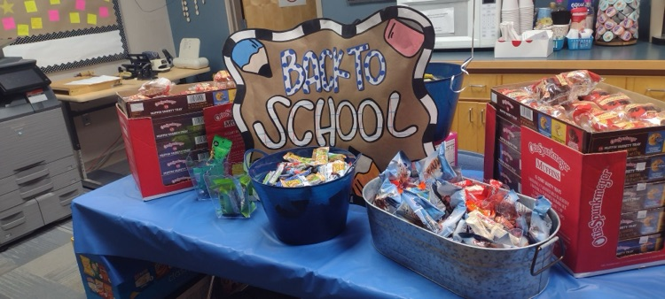 table of snacks for teachers