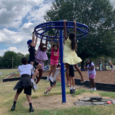 students playing on playground