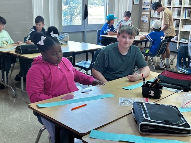 students playing math game