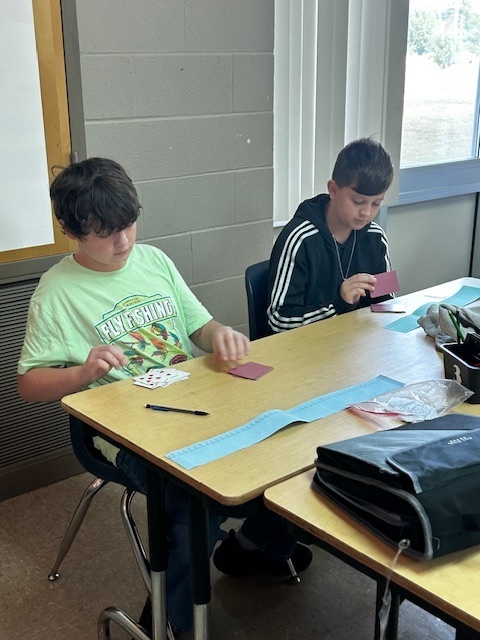 students playing math game