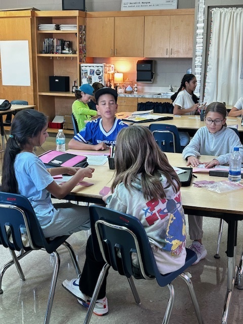students playing math game