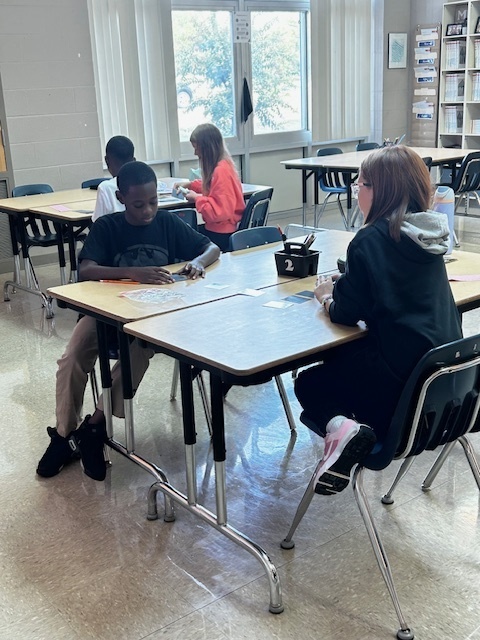students playing math game