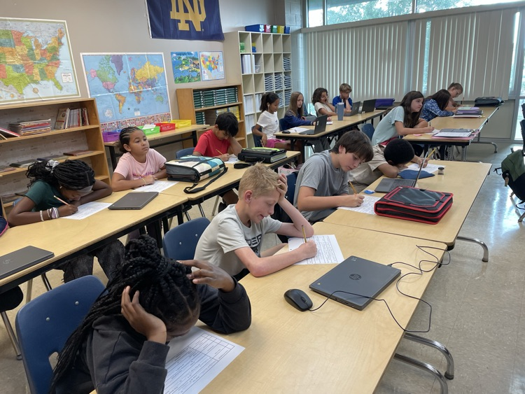 students reading and writing