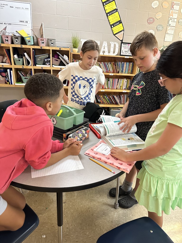Mrs. Rogoff’s class worked on their dictionary skills together as teams today. 