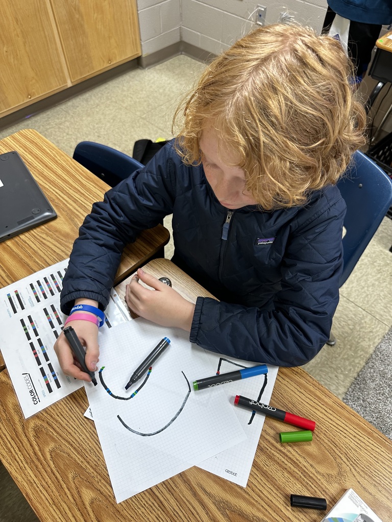 Students coding for robots