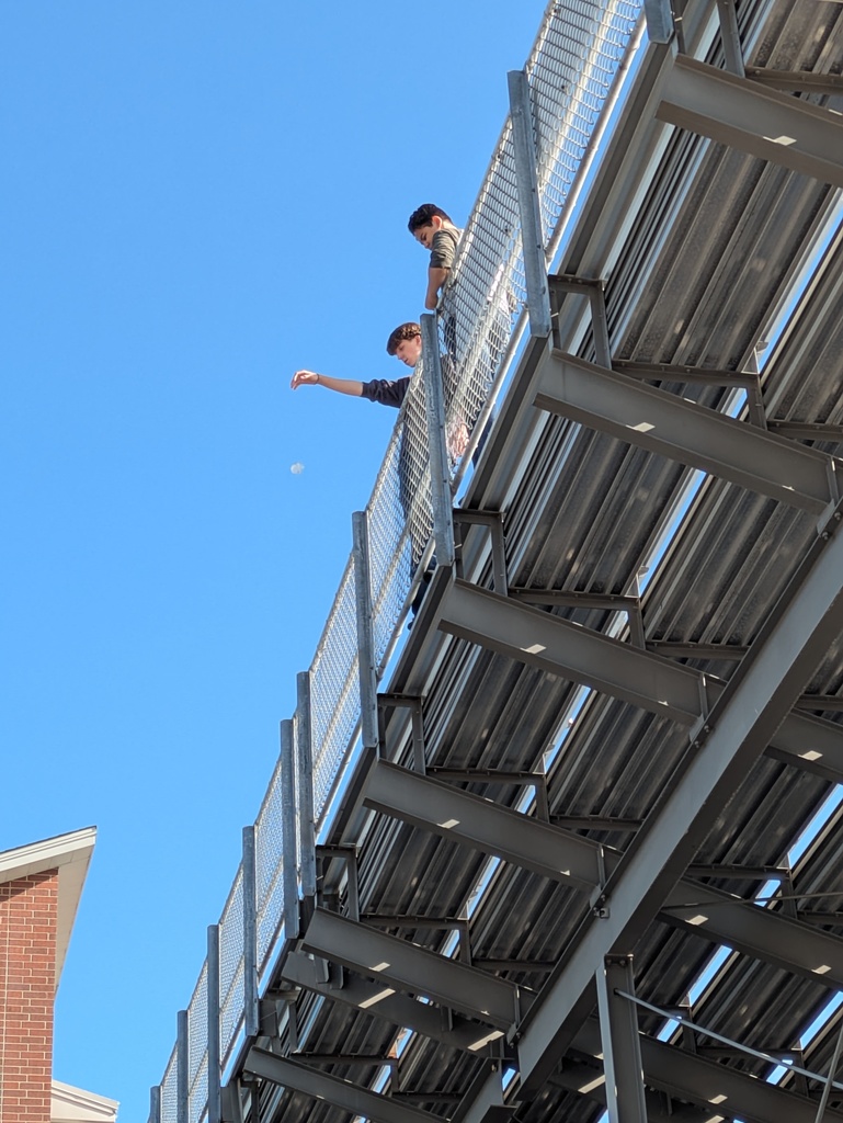 🪂🔬 Free Fall in Action! Mrs. Penn’s Physics students recently put their lesson on gravity and free fall to the test. Using reusable water balloons, they collected real-life data by dropping them off the back of the bleachers. Hands-on science at its best! ⚡️📊 #CHSWampusCats #PhysicsInAction #HandsOnLearning