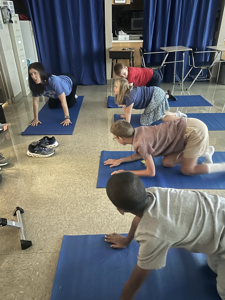 Students doing Yoga!