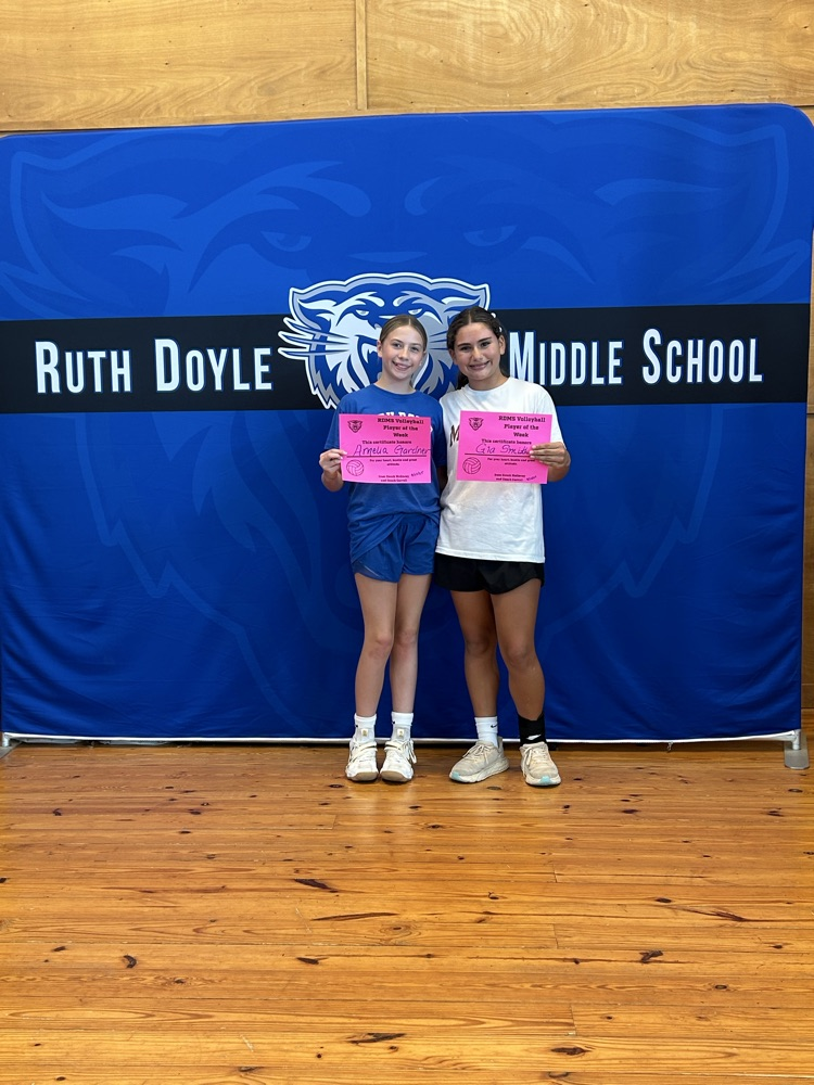 Ruth Doyle Volleyball players of the week are: Amelia Gardner Gia Smith Greer Harris (not pictured)