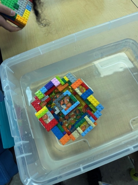 Lego boats made by students