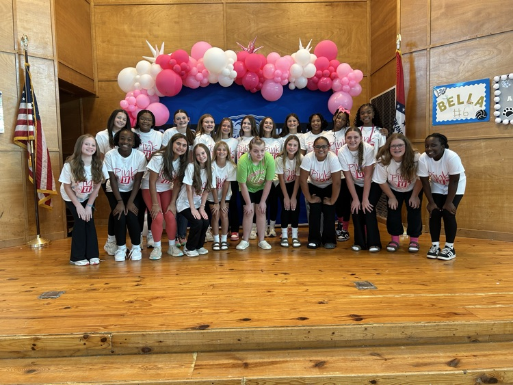 Ruth Doyle volleyball girls enjoying “Pink Out” night. 