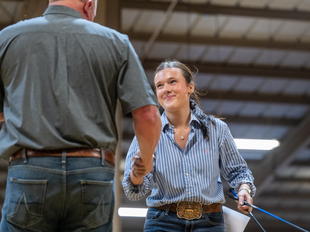 Conway FFA students showing livestock