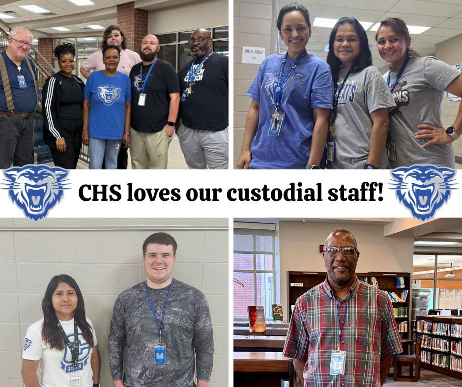 Images of the custodial staff at Conway High School.