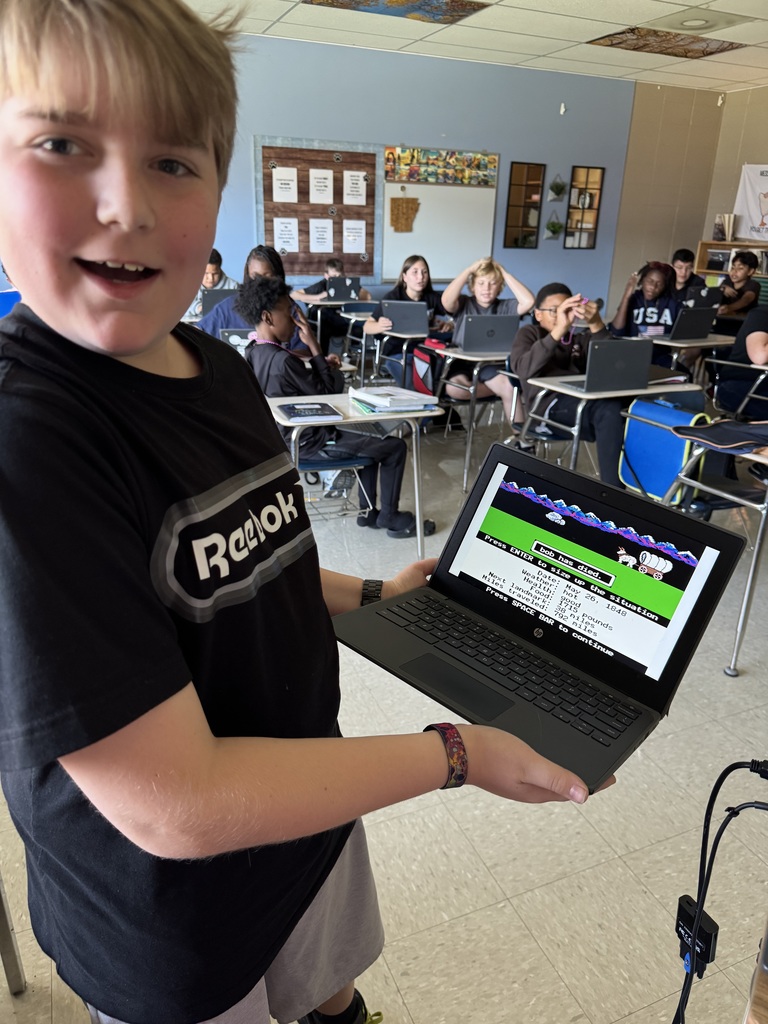 Computer image of the Oregon Trail game