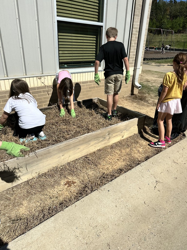 4th grade garden helpers are getting our flower beds cleaned and prepped for our future butterfly garden!