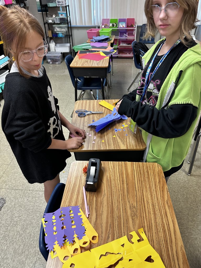 students researching and creating for Hispanic Heritage Month!