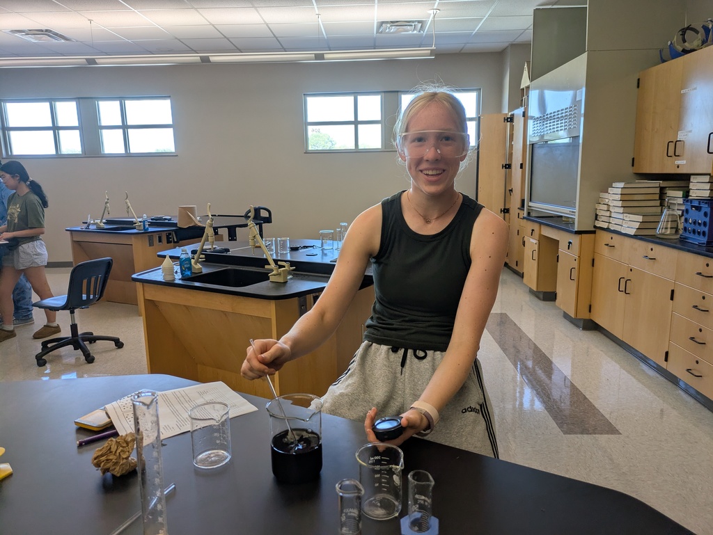 Students working on the iodine clock experiment.