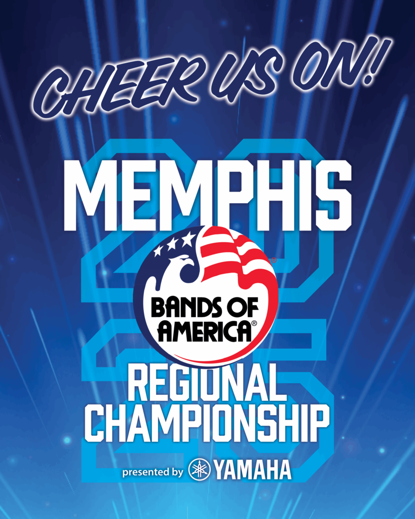advertisement for the 2025 Bands of America Regional Championship in Memphis, TN.