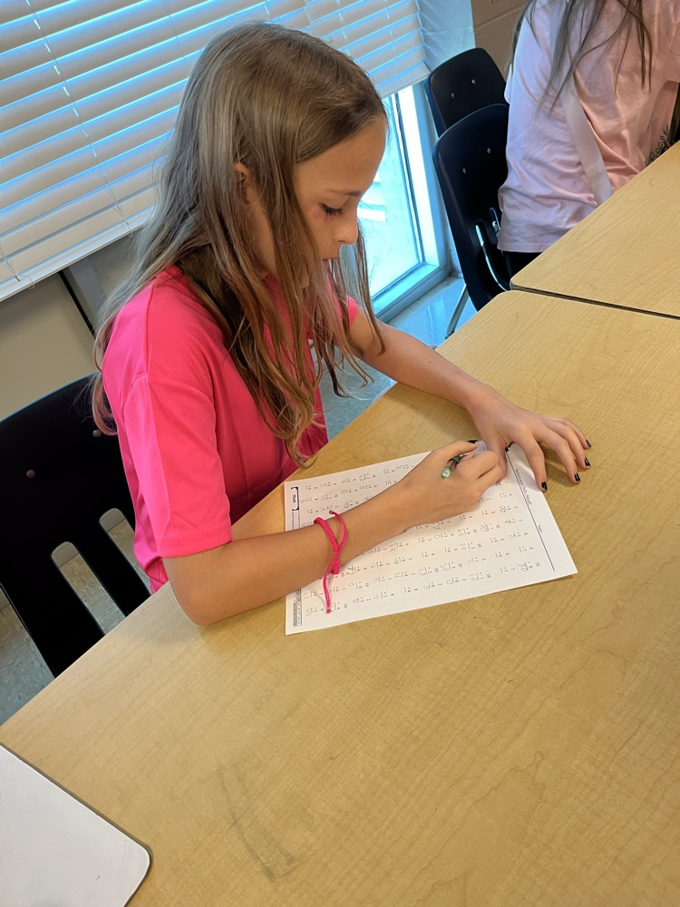 students in math class