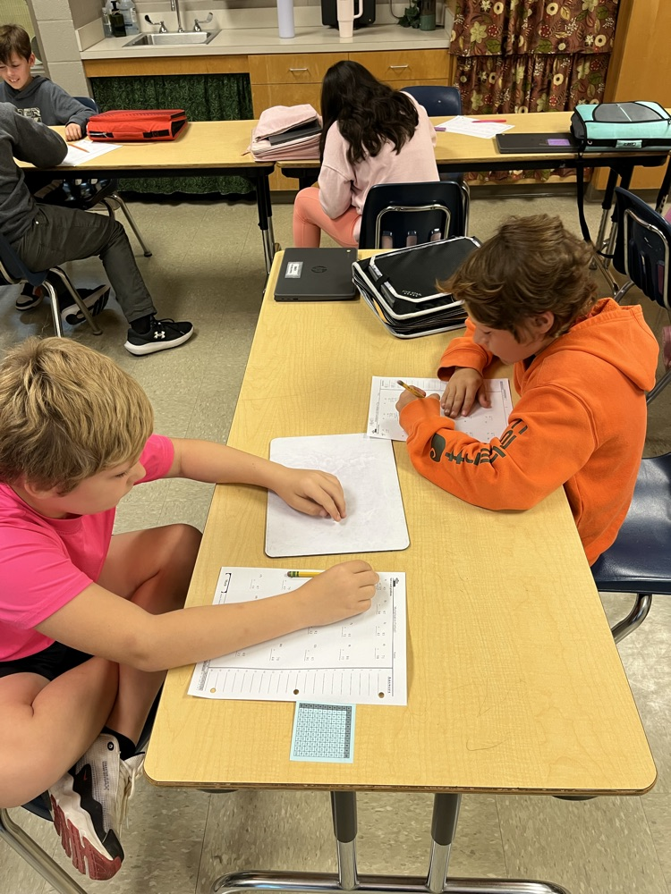 students in math class